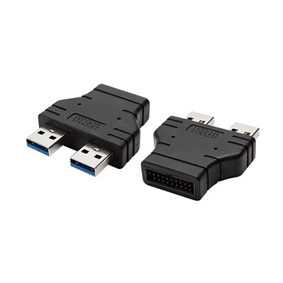 Hovedkort 20-pinners hann-til-dobbel USB3.0 hann-adapter