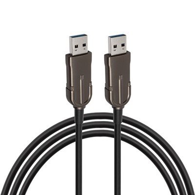 USB3.0 hann-til-hann-kabel med svart nikkelbelagt skall