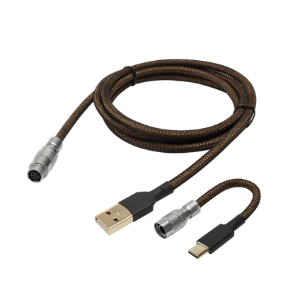 TILPASNINGER USB C YC8-kabel, tilpasset spillmekanisk tastaturkabel, med avtakbar metallaviatorkontakt
