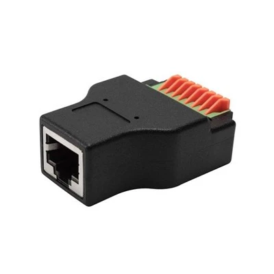 Rj45 hunn-til-fjær 8pin terminalblokkadapter