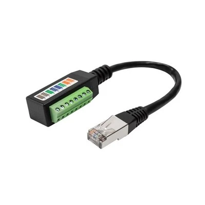 Rj45 hann-til 8-pins skrueterminalblokkkabel