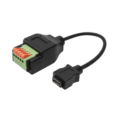 USB Micro B hunn-til 5-pins terminalblokkadapterkabel med trykknapp