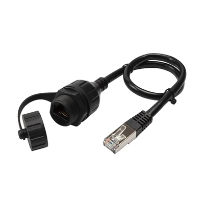 Vanntett RJ45 8P8C hann-til-hunn Ethernet-forlengerpanelmonteringskabel