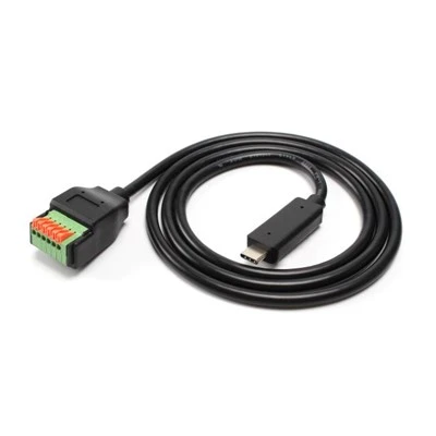 Type C hann-til 5-pins terminalblokkkabel med trykknapp